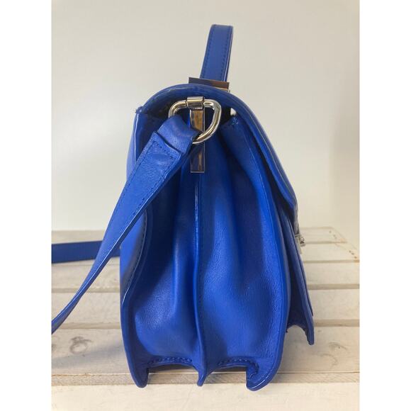 LOEFFLER RANDALL, MEDIUM BLUE LEATHER CROSSBODY BAG (ASIS) - Picture 3 of 16